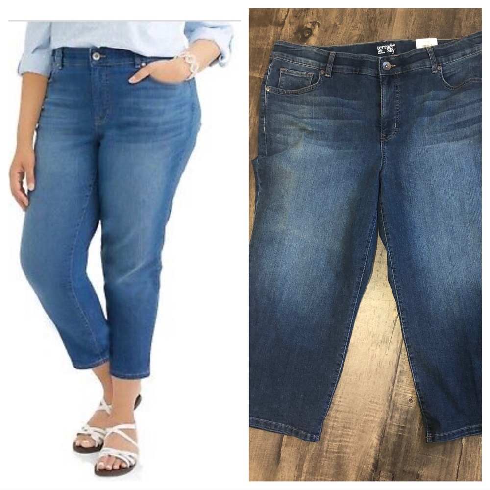 Terra & Sky Capri Boyfriend Jeans